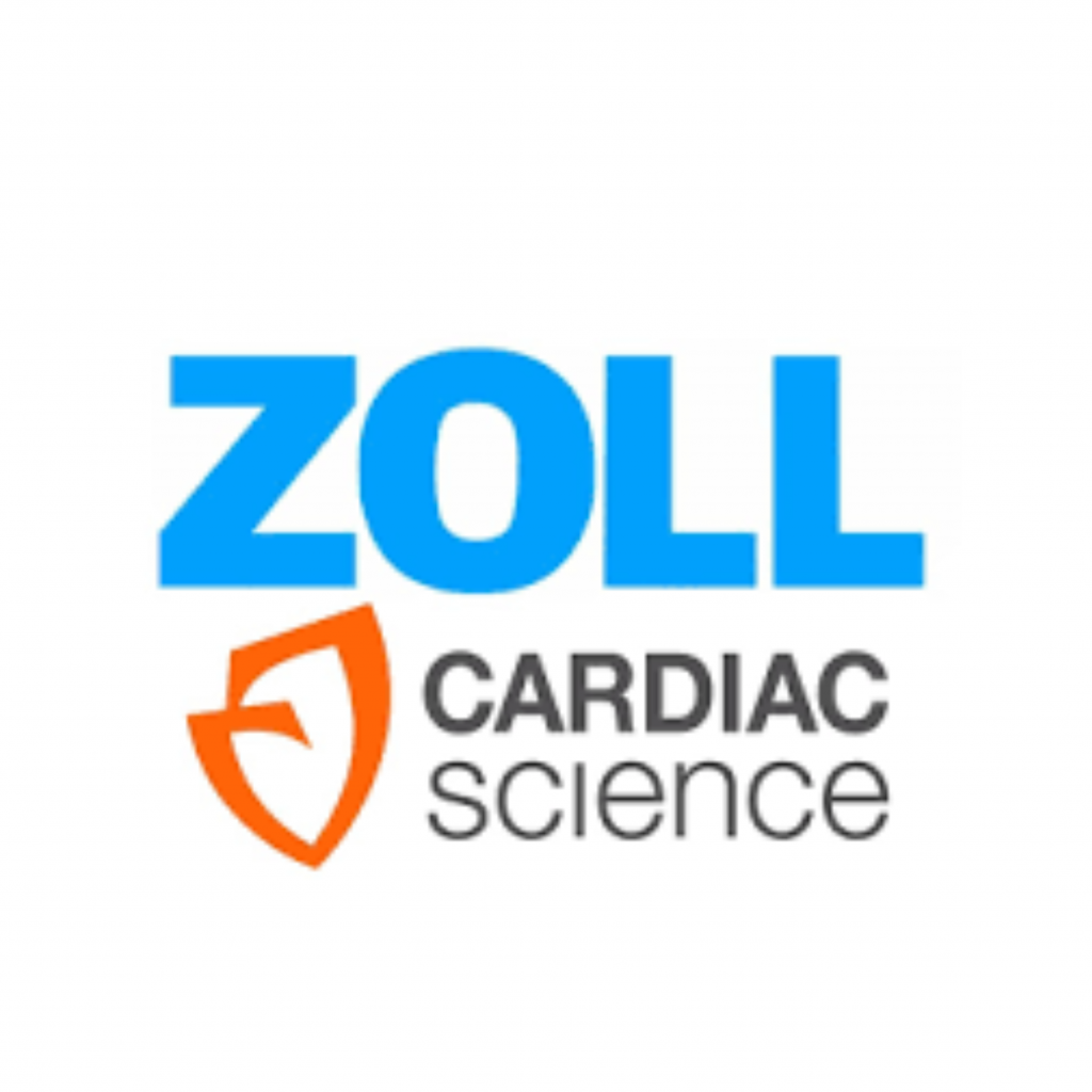 Logo de ZOLL Cardiac Science avec un bouclier orange.