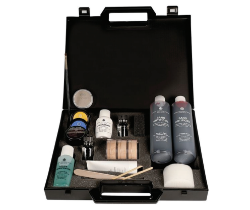 Maquillage professionnel pour simulation d'accidents en formation SST.